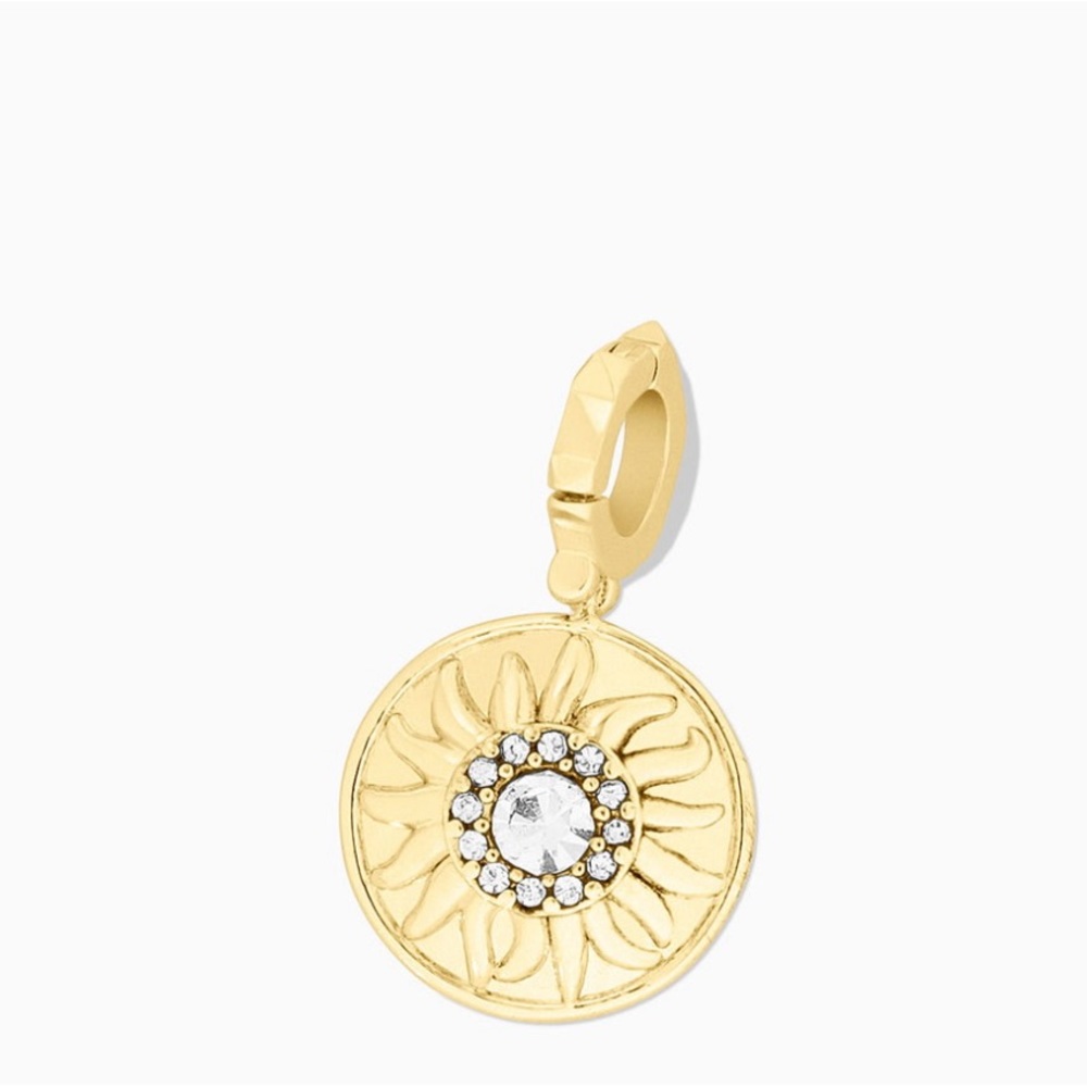 Stella & Dot Tatum Pave Sun Charm Sunflower Gold
